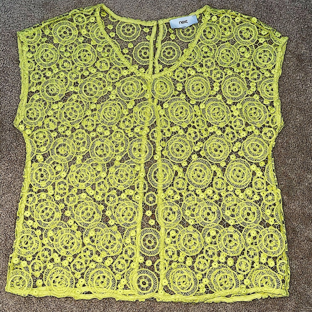 Next Lime broderie top size M
